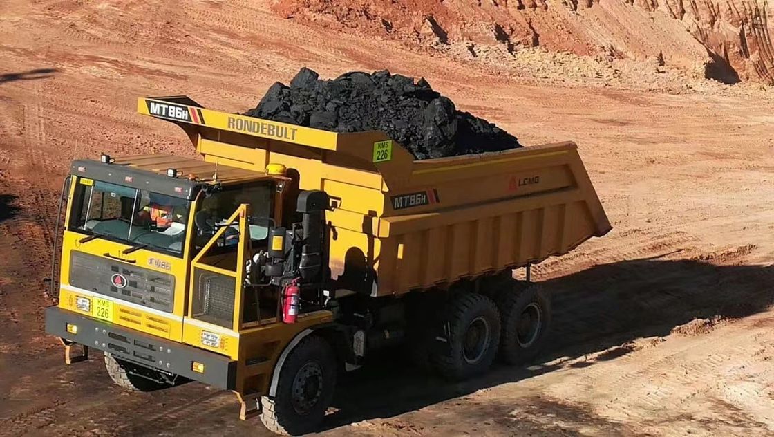 2 Achterwaarts schakelen MT60 MT86 MT106 Mijnbouwtruck 6X4 60-70 Tonnen Nutteload Off Road Tipper Truck