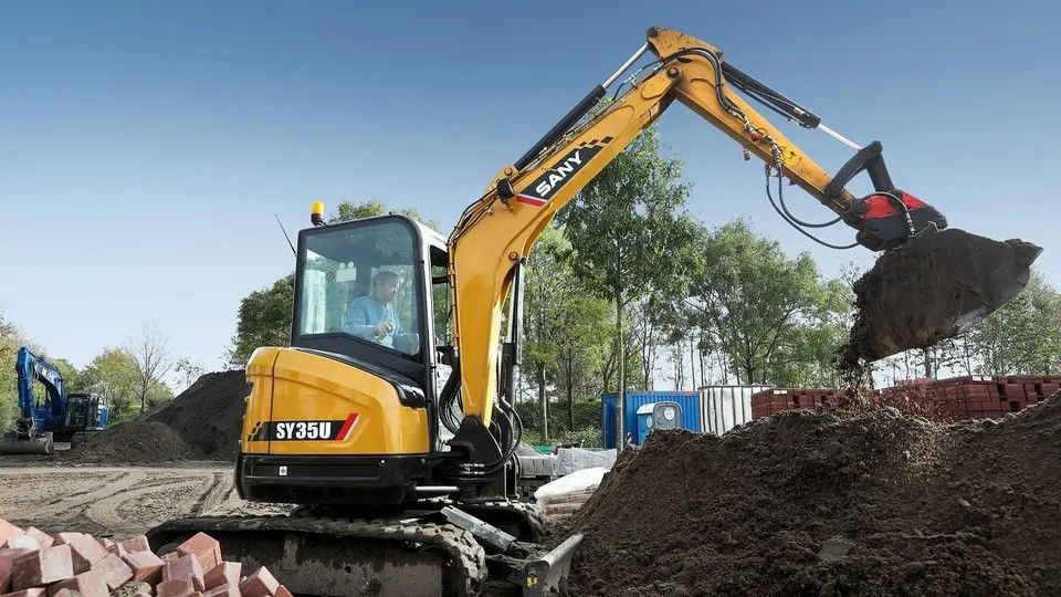 Sany 35u Crawl Excavator 4855mm Maximale graafhoogte en 5,8 ton bedrijfsgewicht