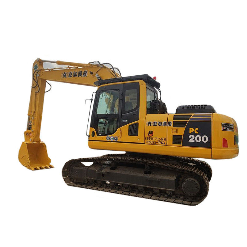 Tweedehands Komatsu PC200-8 graafmachine in originele kleur met hydraulische cilinder