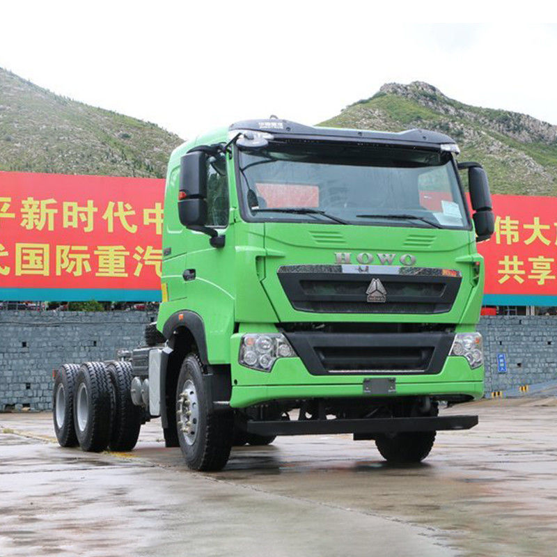 400 pk 6x4 5,8 m T7H HOWO Gebruikte dump-tipper-truck met 5,8 * 2,35 * 1,5 m vrachttank afmetingen