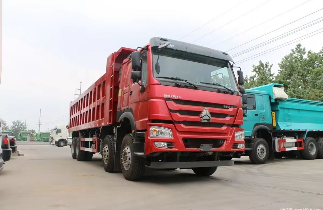 Howo 8x4 12 wielen gebruikte tipper truck 40 ton 380 pk zware dump truck met links stuur