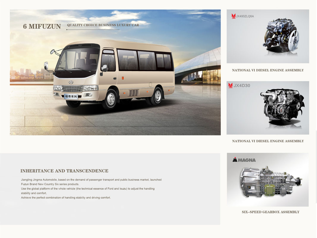 5300 kg G.V.W. 6M achtbaanbus met dieselmotor en 7.00R16LT band voor passagiershandel