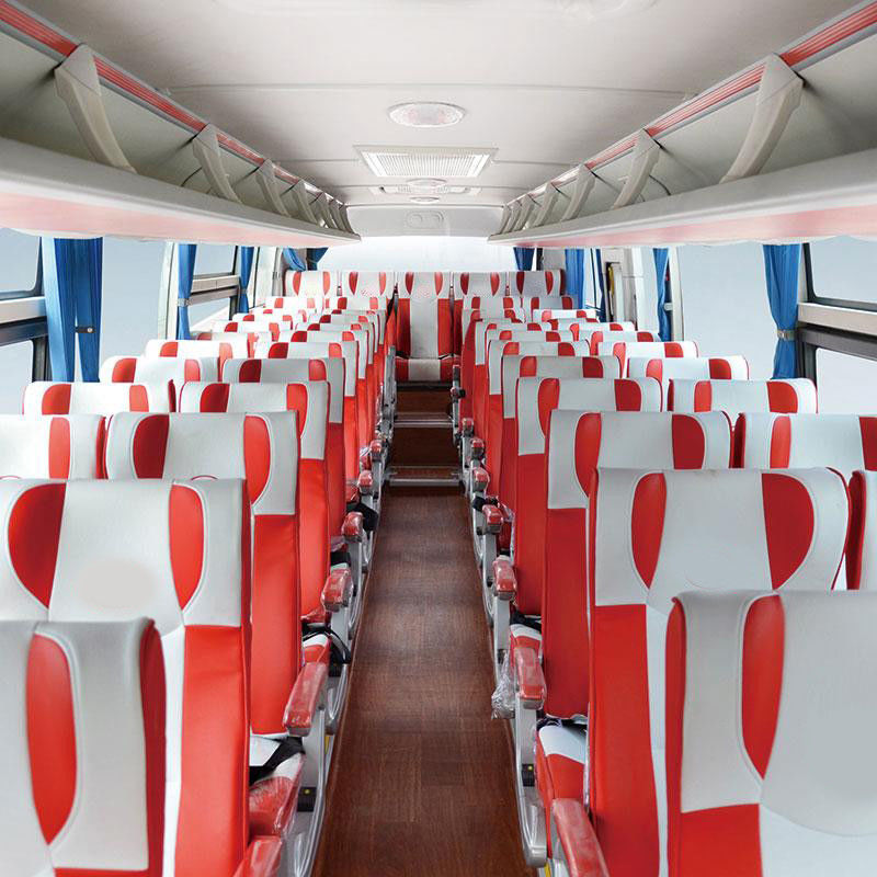 12m Bus voor openbaar vervoer 50 zitplaatsen LHD Luxe Coach Bus met bladveer ophanging