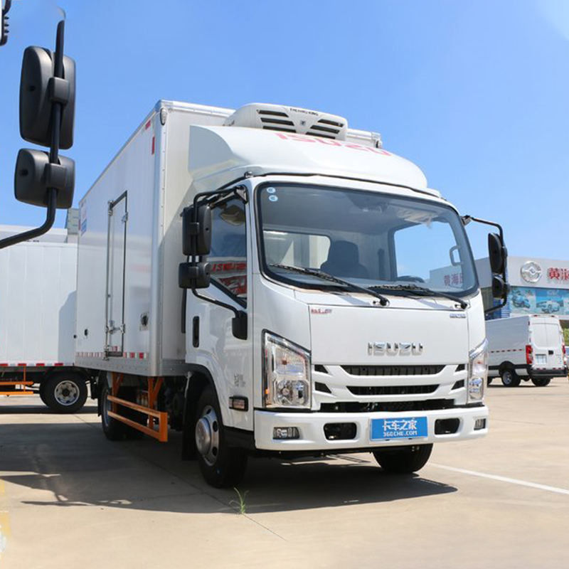 3360 mm wielbasis Isuzu 10 ton koelkast vrachtwagen voor groenten en vlees transport