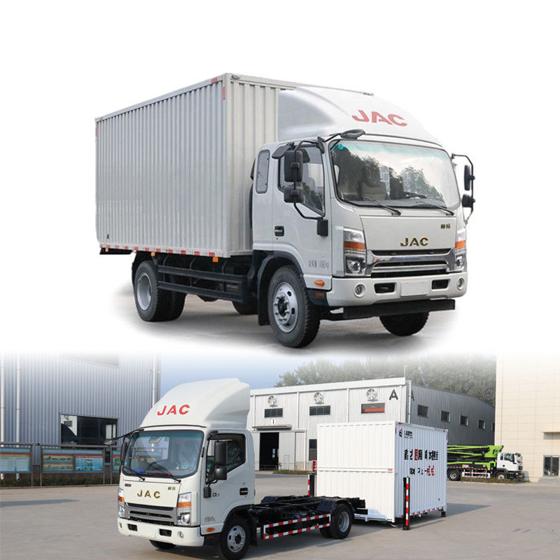 4*2 Mini 5 Ton 19CBM Dry Van Trucks Afneembare Karosserie En Hydraulische Outriggers Voor Logistiek