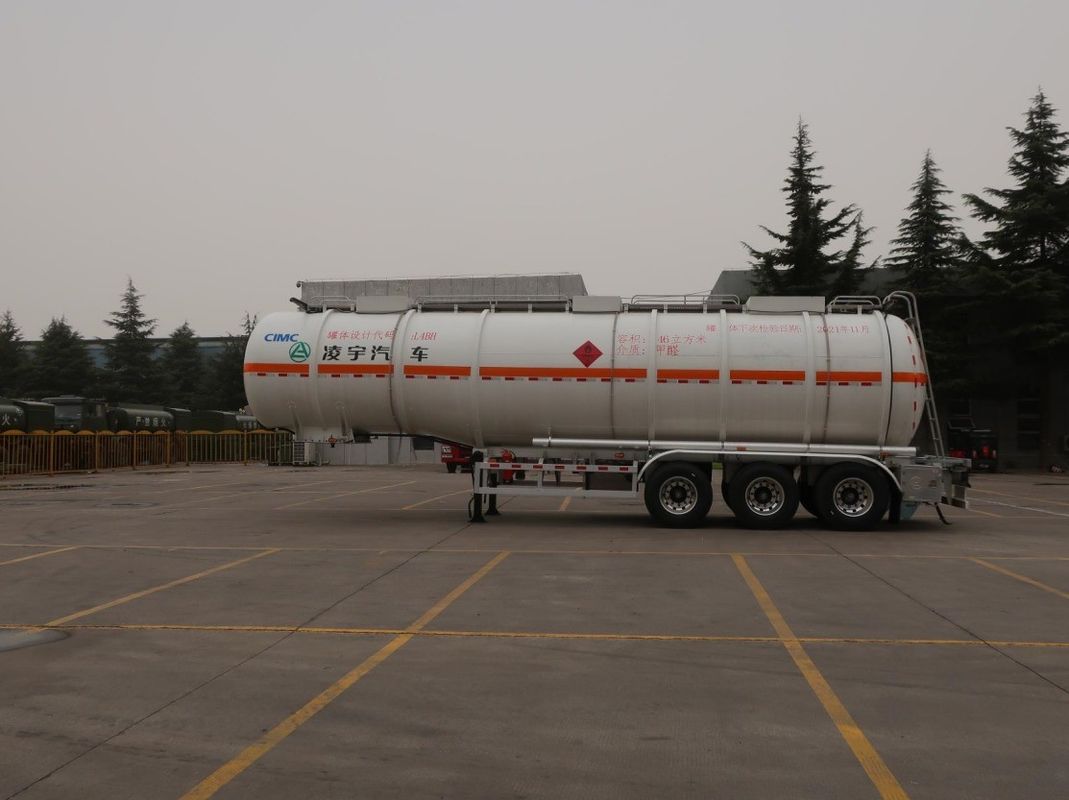 46000 liter roestvrij staal ruwe olie brandstof tankwagon halve aanhangwagen voor vrachtwagendistributie