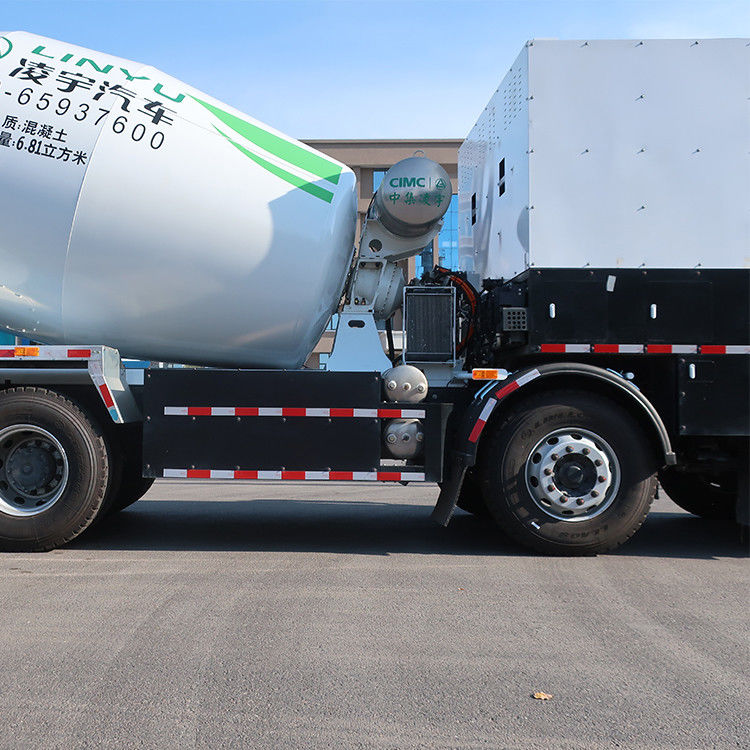 380kw CIMC LINYU 10 m3 Elektrische 8x4 zelflaadbare mobiele betonmengtruck voor het mengen