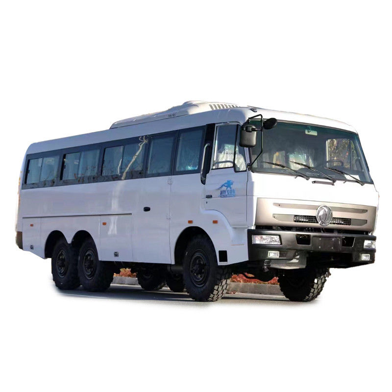 Voor / Achteroverhang 1290/2790mm Gebruikte offroad bus Met Dongfeng woestijn tour mijnbouw bus