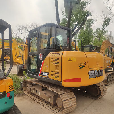 7.5 Ton Crawler Excavator Gebruikt Sany SY75C Excavator met ISUZU motor en andere hydraulische pomp